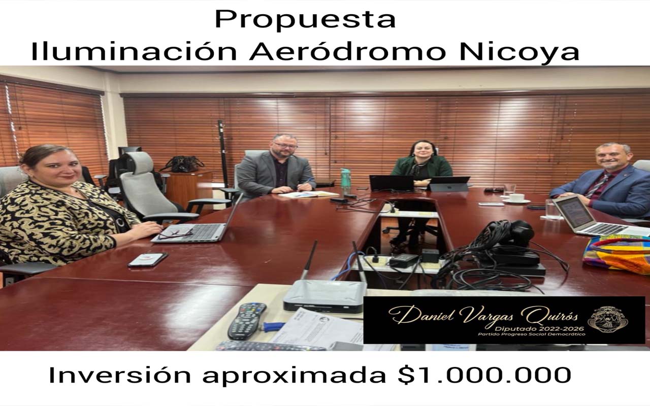 Diputado Daniel Vargas impulsa la puesta de operación del aeródromo de Nicoya.alt