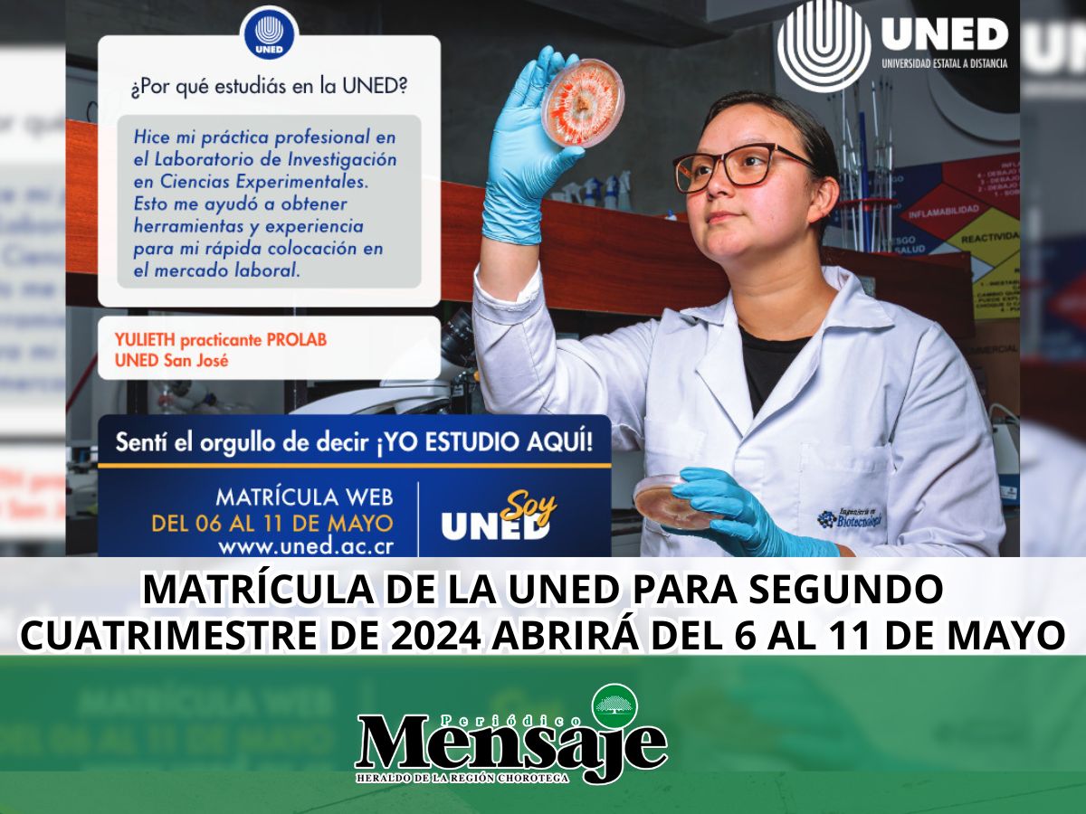 Matrícula de la UNED para segundo cuatrimestre de 2024 abrirá del 6 al 11 de mayo