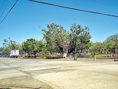 Panóramica del casco central de Hojancha donde se iniciaron las obras de mejoramiento vial.