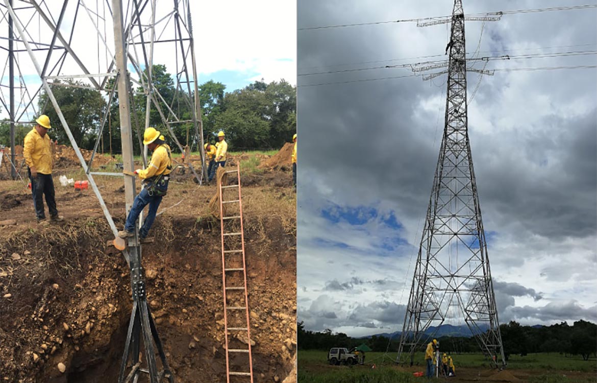 Técnicos del ICE trabajaron durante 45 días para reparar daños en tres torres en río Aranjuez de Puntarenas, sin interrupción del servicio.